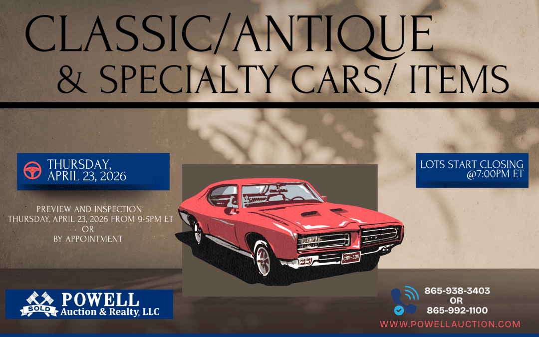 CLASSIC/ANTIQUE CARS & ITEMS – THURSDAY, APRIL 23,2026 – Simulcast – 7pm ET